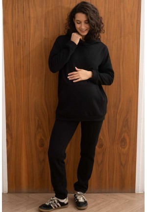 Набор для беременных и кормящих (джемпер+брюки) черный (еврофлис) (мм904/1) Набор для беременных и кормящих (джемпер+брюки) черный (еврофлис) (мм904/1)